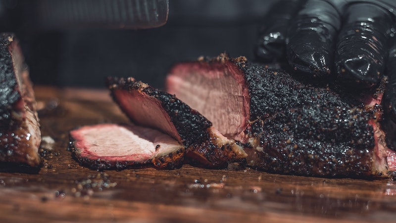 Brisket being sliced