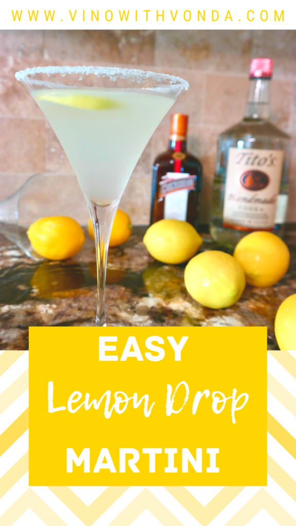 Buddy's classic easy lemon drop martini recipe using Tito's handmade vodka and Cointreau