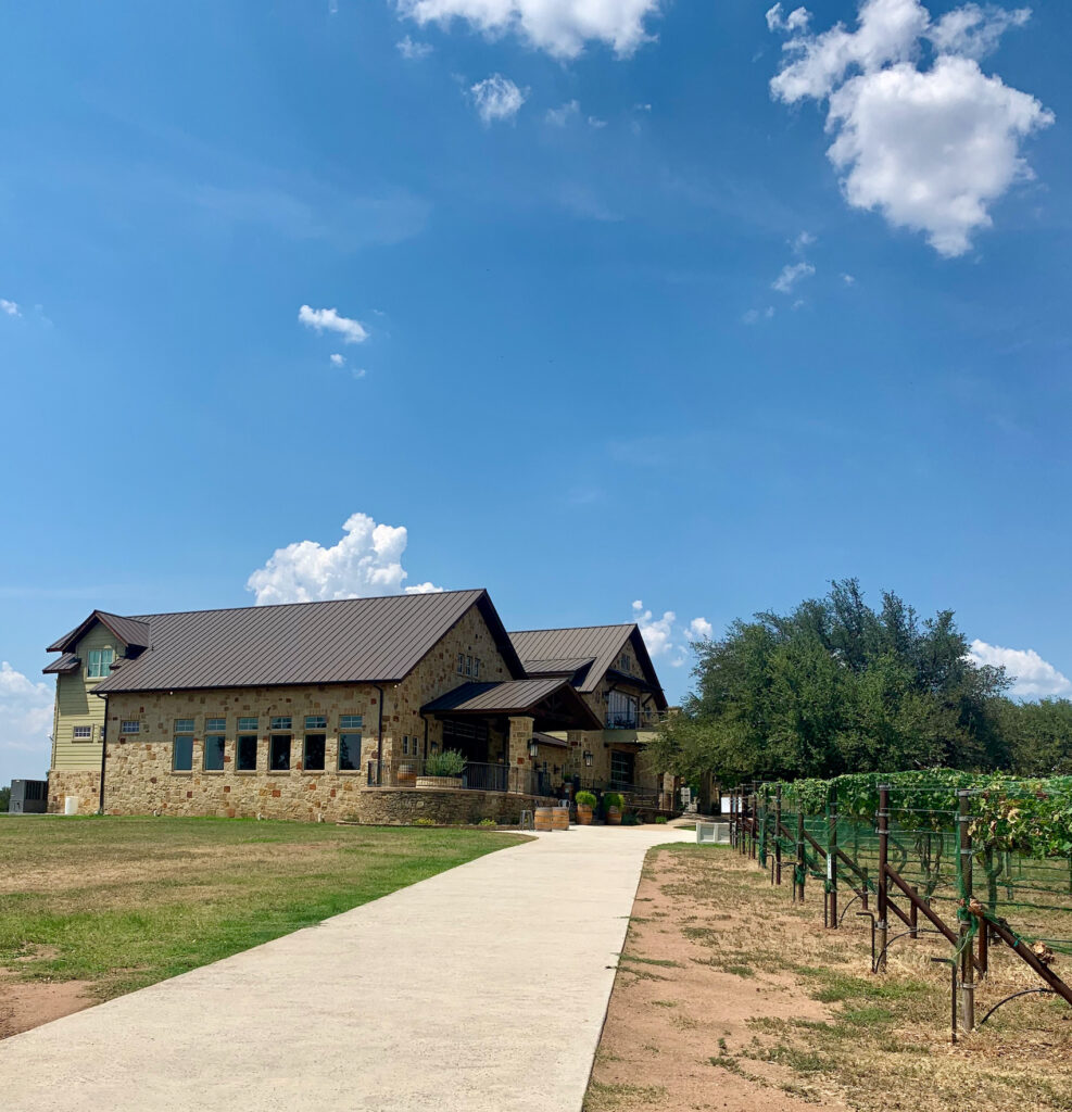 Perissos Vineyard entrance in the Burnet Wine Trail